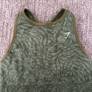 Gymshark Olive Patterned Tank Top